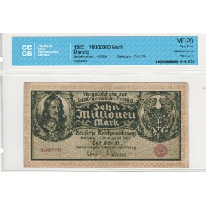 Polonia, Danzica, 1923, 10.000.000 di marchi, senza serie
