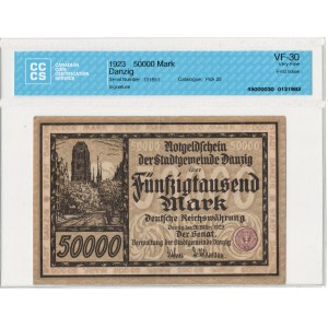 Poland Danzig 1923 50000 Mark - 6 Numbers
