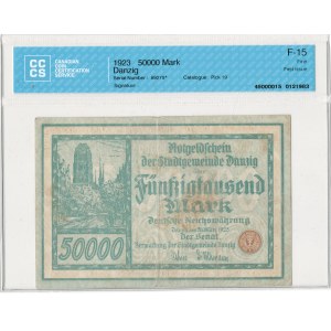 Poland Danzig 1923 50000 Mark - 5 Numbers with ❊
