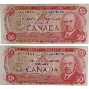 Bank of Canada 1975 $50 Banknotes in Sequence BC-51a-i (2 Pieces)