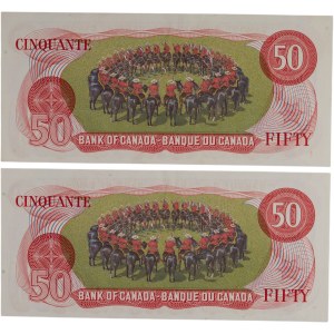 Bank of Canada 1975 $50 Banknotes in Sequence BC-51a-i (2 Pieces)