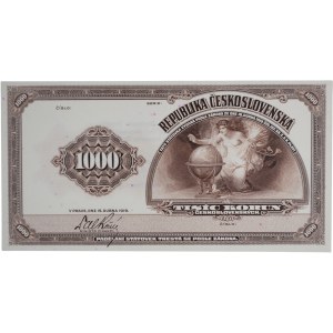 Czechoslovakia 1919 / 1988 1000 Korun Archive Series Reprint