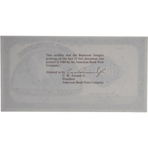 Czechoslovakia 1919 / 1988 1000 Korun Archive Series Reprint
