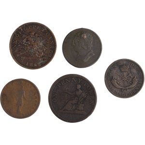 Canada Mixed Lot of Pre Confederation Tokens (5 Pieces)