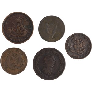 Canada Mixed Lot of Pre Confederation Tokens (5 Pieces)