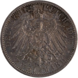 Germany 1904 Hesse-Darmstadt Silver 2 Mark