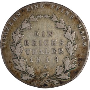 Germany 1814 A Prussia Silver Reichsthaler