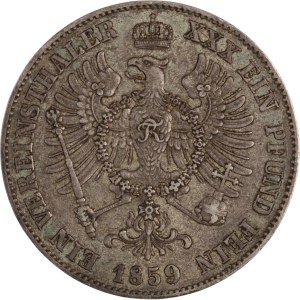 Německo 1859 A Prusko, stříbrný 1 vereinsthaler