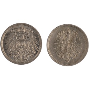 Německo 1888–1914, 5 pfenigů (2 kusy)