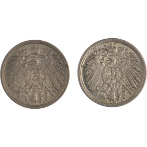 Německo 1901–1908, 5 pfenigů (2 kusy)