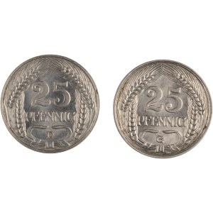 Germany 1909-1911 25 Pfennig (2 Pieces)