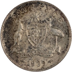 Australia 1939 Silver 6 Pence