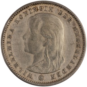 Holandia, 1892 r., srebrna moneta o nominale 25 centów