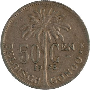 Belgian Congo 1925/4 Belgian Congo 50 Centimes Overdate