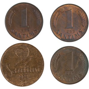 Latvia 1932-1939 1-2 Santimi (4 Pieces)