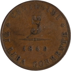 Itálie 1849 ZV Benátky 5 centesimi