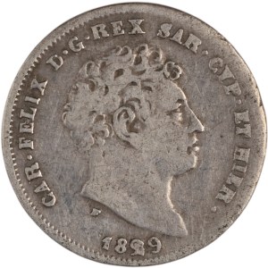Italy 1829 Sardinia 25 Centesimi