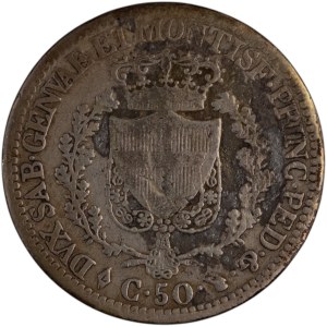 Itálie 1826 L Sardinie 50 centesimi