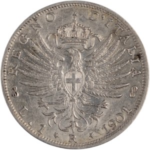 Itálie 1901, stříbrná 1 lira