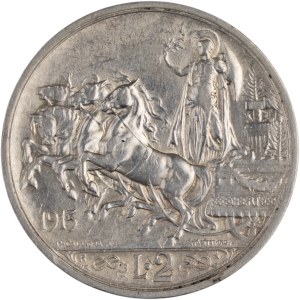 Italy 1908 Silver 2 Lire
