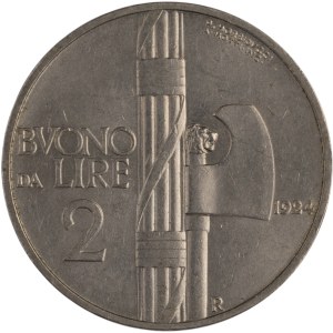 Italy 1924 2 Lire