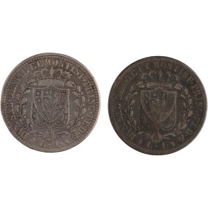 Italy 1825 and 1826 Sardinia Silver 1 Lira (2 Pieces)