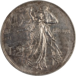 Italy 1911 Silver 2 Lire