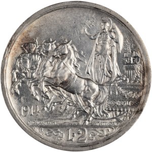 Italy 1914 Silver 2 Lire
