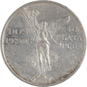 Mexico 1921 Silver 2 Pesos Winged Victory