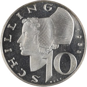 Austria 1958 Silver 10 Schilling - Rare