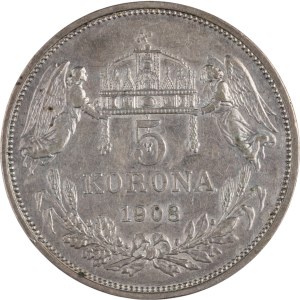 Hungary 1908 Silver 5 Korona