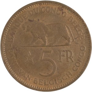 Belgian Congo 1936 5 Francs