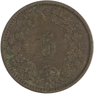 Switzerland 1874 5 Rappen