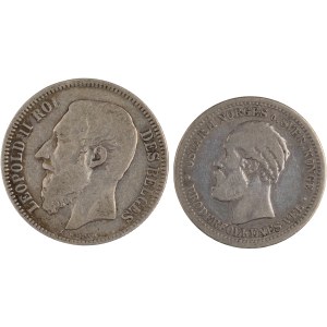 World Mixed Lots 1868-95 Norway, Belgium Silver (2 Pieces)