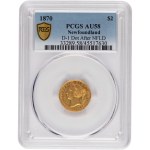 Canada 1870 Newfoundland Gold $2 - Dot After Newfoundland