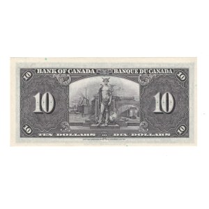 Bank of Canada 1937 $10 Banknote 4 Cycle Repeater BC-24b