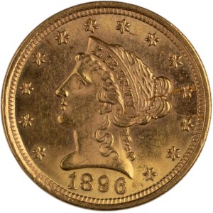 United States 1896 Gold 2 1/2 Dollars Liberty Head - Quarter Eagle
