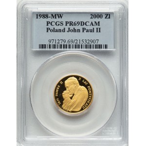 Poland 1988 MW Gold 2000 Złotych John Paul II