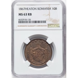 Romania 1867 Heaton 10 Bani