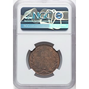 Romania 1867 Heaton 10 Bani