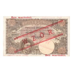 Poland 1919 Bank Polski 1000 Złotych WZÓR / Specimen