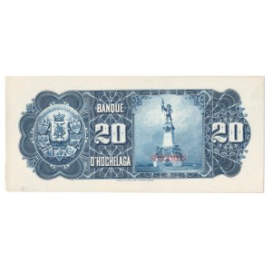 Canada 1898/1907 (ND) Bank D'Hochelaga $20 Back Proof Specimen 360-18-10/12bp