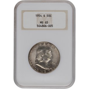 United States 1954-S 50 Cents Franklin Half Dollar