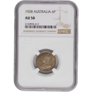 Australia 1928 Silver 6 Pence