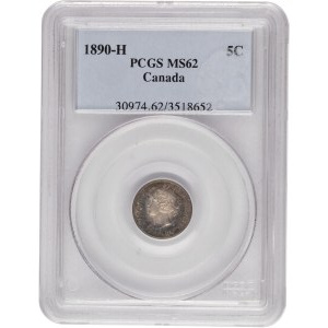 Canada 1890H Silver 5 Cents