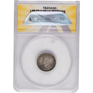 Canada 1913 Silver 10 Cents Large Leaves