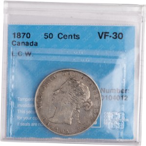 Canada 1870 L.C.W. Silver 50 Cents