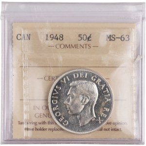 Canada 1948 Silver 50 Cents Better Date
