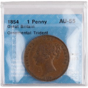 Great Britain 1854 1 Penny Ornemental Trident