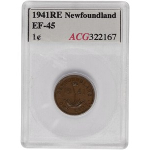 Canada Newfoundland 1941C 1 Cent Re-Engraved Date